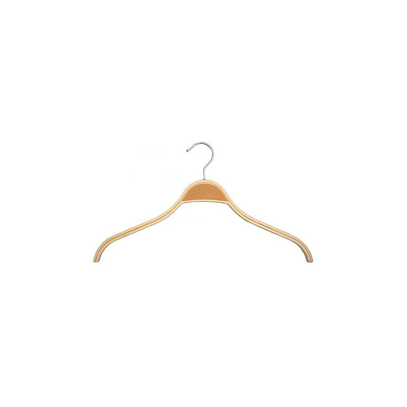 Nahanco 17" Bentwood Top Hanger, Chrome Hook, Natural, 100/Carton  (664) image 1