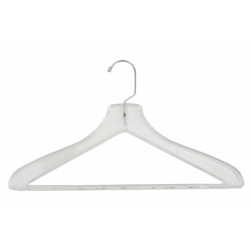 Flat OnePiece Plastic Suit Hanger, Clear at Staples