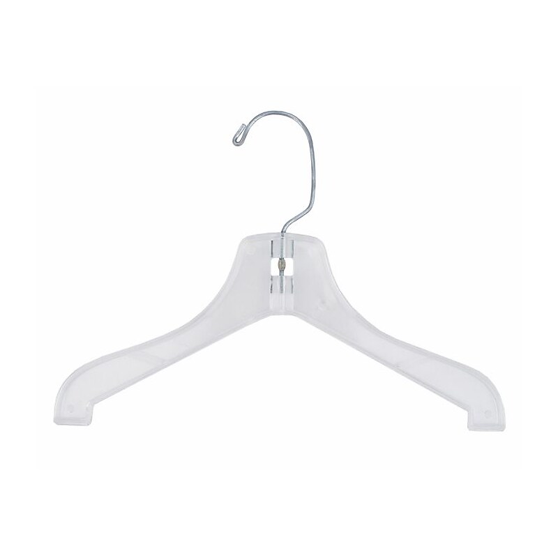 Nahanco 12" Plastic Super Heavy Weight Coat Hanger, Clear, 100/Carton  (712) image 1