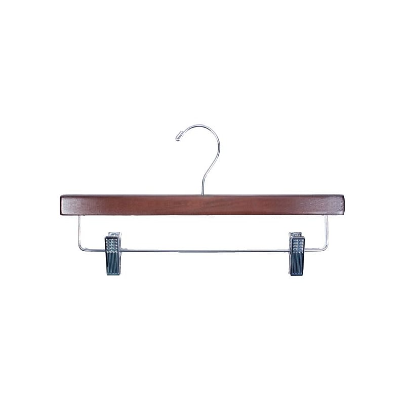 Nahanco 14" Wood Skirt/Slack Hanger, Walnut, 100/Box (8214RCCH) image 1