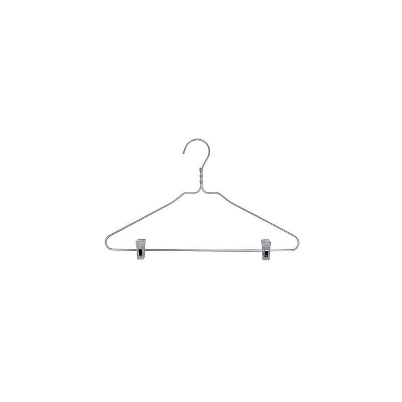 NAHANCO 16 1/2" Brushed Aluminum Suit Hanger, 100/Pack image 1