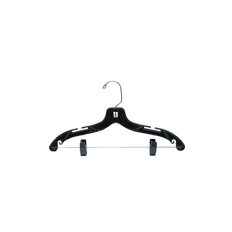 Nahanco Plastic Shiny Heavy Weight Suit Hanger With Plastic Clips, Black, 100/Box (8500PC) image 1
