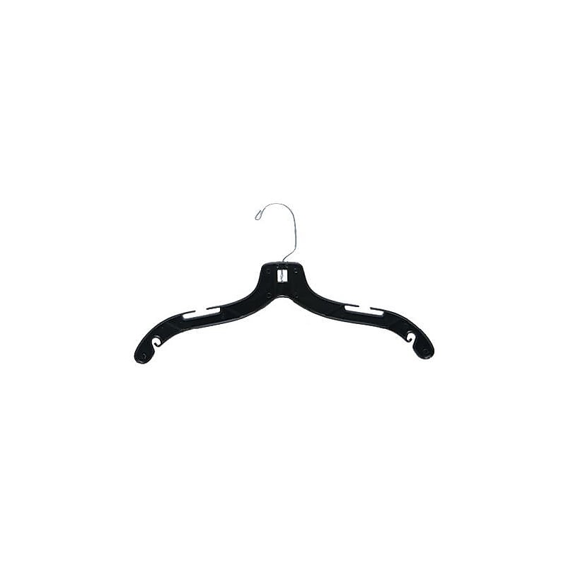 Nahanco 17" Plastic Heavy Weight Dress Hanger, Shiny Black, 100/Pack (8500) image 1