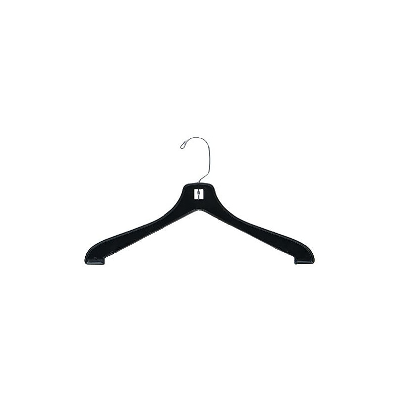 NAHANCO Plastic Heavy Weight Coat Hanger, Short Hook, Black, 100/Pack (8700SH) image 1