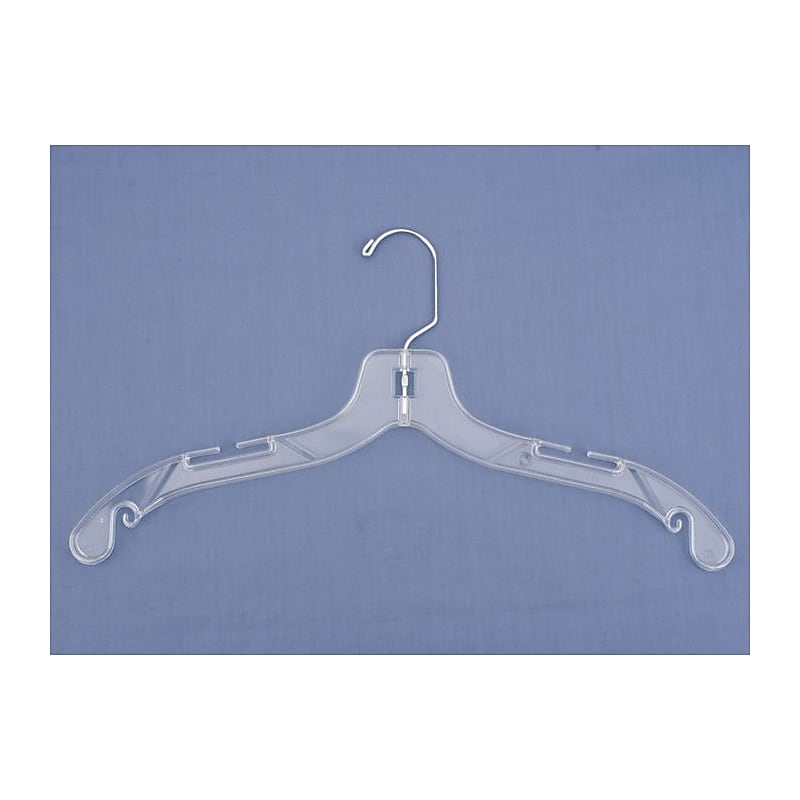 Nahanco 17" Break Resistant Heavy Weight Dress Hanger, Clear, 100/Pack  (9500) image 1