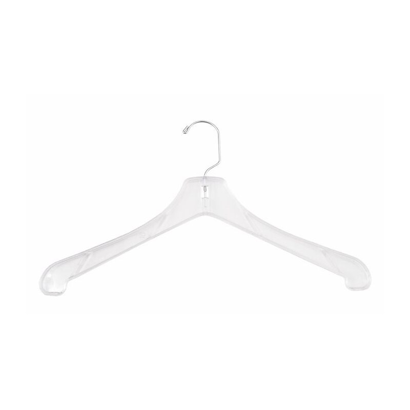 Nahanco 17" Break Resistant Heavy Weight Coat Hanger, Clear, 100/Box (9700SH) image 1