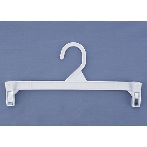 Plastic Skirt/Slack Hanger With Pinch Clip, White, 11 1/2" Staples