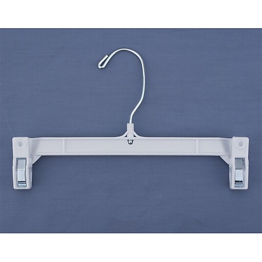 NAHANCO 9 1/2" Plastic Skirt/Slack Hanger With Pinch Clip, Swivel Hook