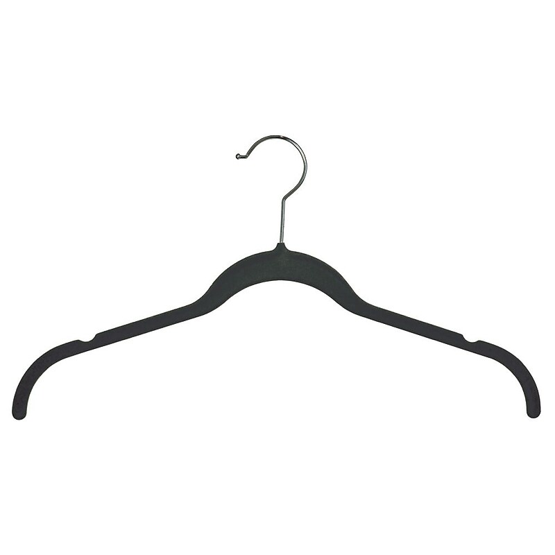 Nahanco Velvet Slimline Plastic Clothes Hangers, Black, 100/Pack (HSL17NB) image 1