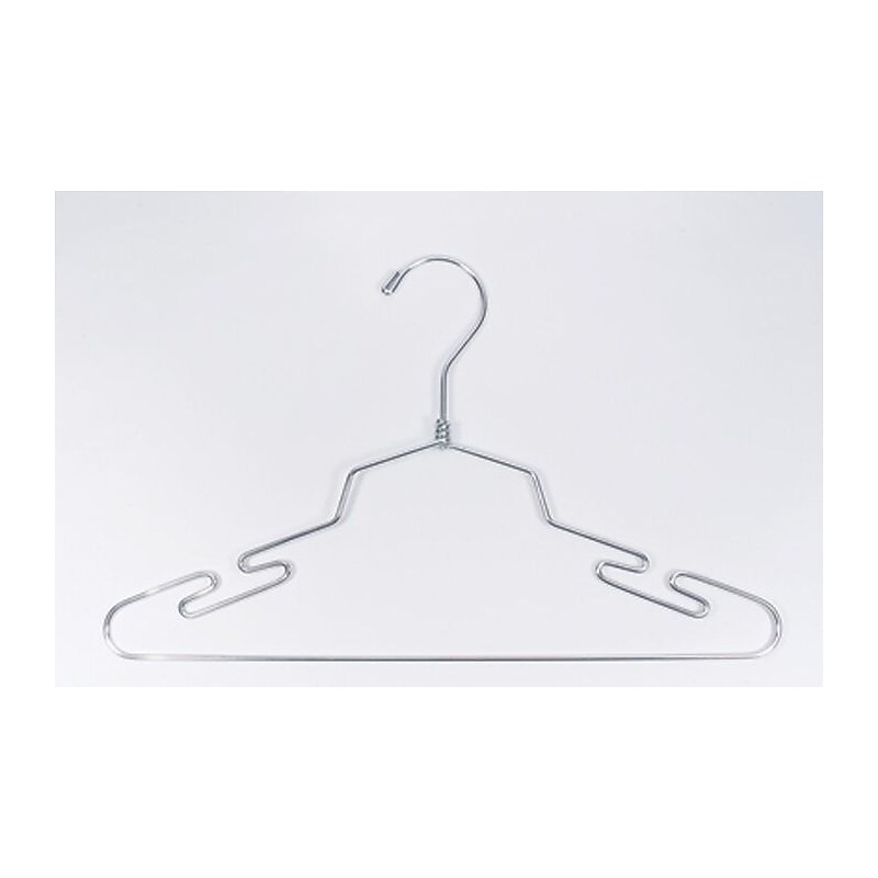 NAHANCO 18" Metal Lingerie Hanger, Chrome, 100/Pack image 1