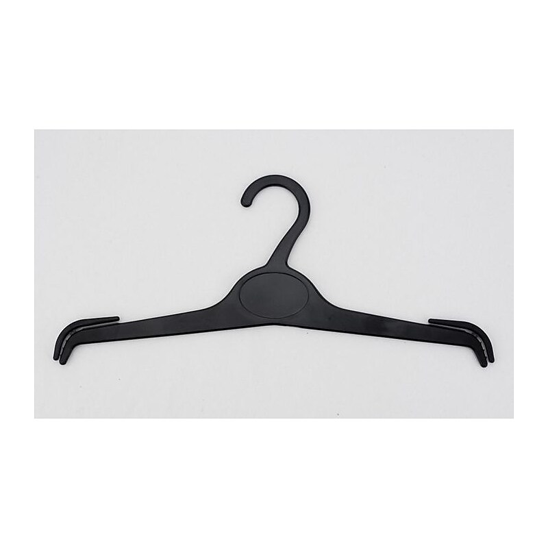 NAHANCO 12 1/4" Polystyrene Apparel Hanger, Black, 500/Pack image 1