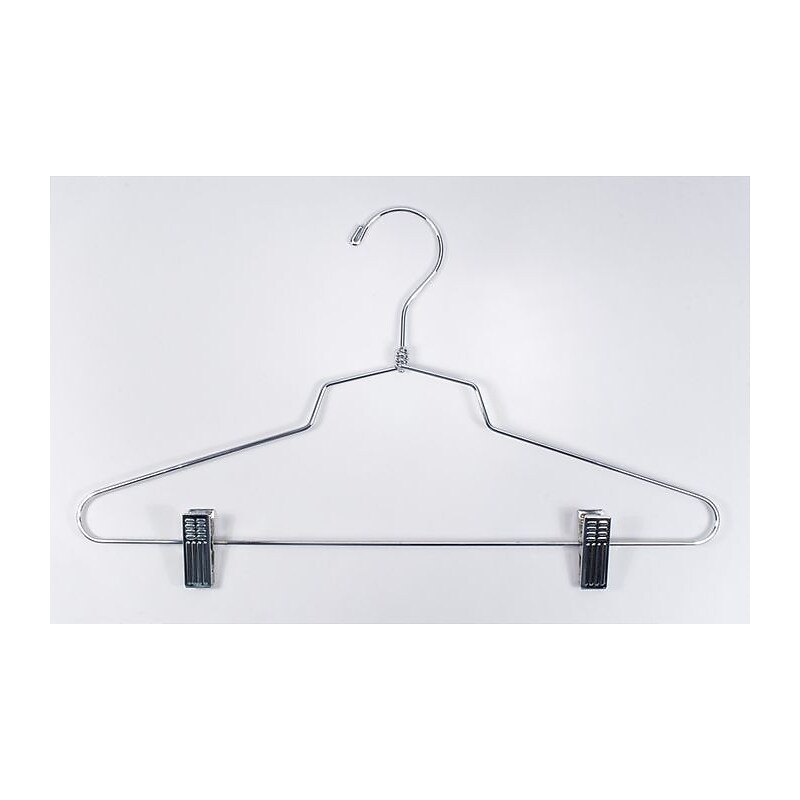 NAHANCO 16" Metal Suit Hanger, Chrome, 100/Pack image 1