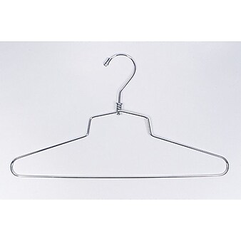 NAHANCO 14" Metal Shirt/Dress Hanger, Chrome, 100/Pack