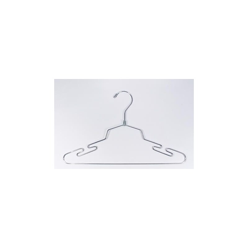 NAHANCO 16" Metal Lingerie Hanger, Chrome, 100/Pack image 1