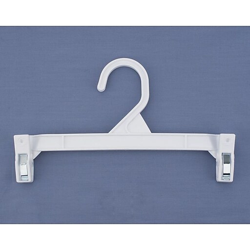 NAHANCO 9 1/2" Plastic Skirt/Slack Hanger With Pinch Clip, Plastic Hook
