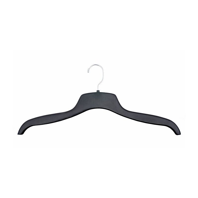 Nahanco 18 1/2" Plastic Elegant Top/Sweater Hanger, Black, 100/Box (BH229) image 1