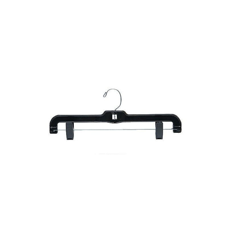 Nahanco Plastic Shiny Heavy Weight Skirt/Slack Hanger With Plastic Clips, Black, 100/Box (8600PC) image 1