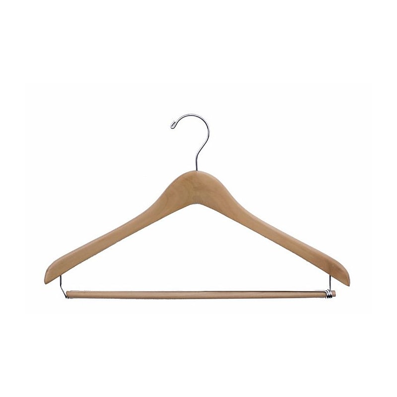 Nahanco 17" Wood Concave Suit Hanger, Natural, 100/Box  (7117CH) image 1