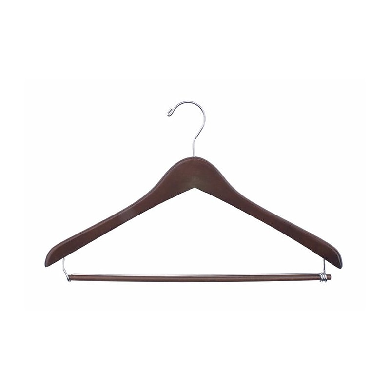 Nahanco Concave Wood Clothes Hangers, Walnut, 100/Pack (7017CH) image 1