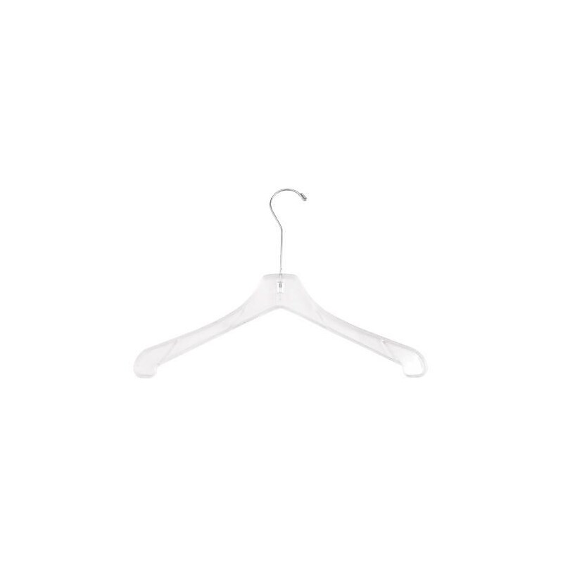 NAHANCO Plastic Heavy Weight Coat Hanger, Long Hook, Clear, 100/Pack image 1