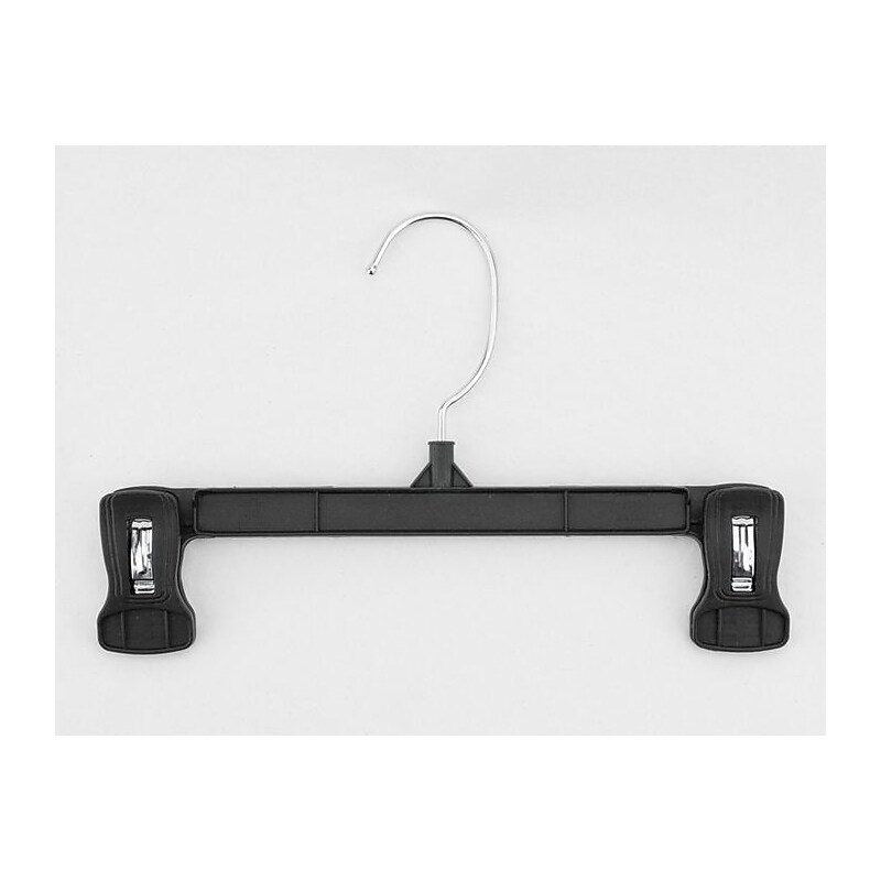 NAHANCO 10" Plastic Pinch Grip Skirt/Slack Hanger, Swivel Hook, Black, 200/Pack (6010B) image 1