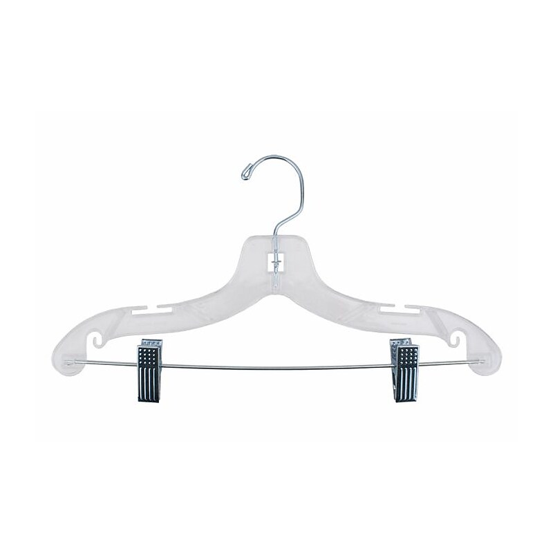 Nahanco Super Heavy Weight Pinch Clip Plastic Clothes Hangers, Clear, 100/Pack (414RC) image 1