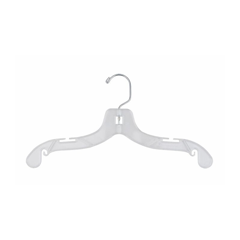 NAHANCO 14" Plastic Super Heavy Weight Dress Hanger, Clear, 100/Pack image 1