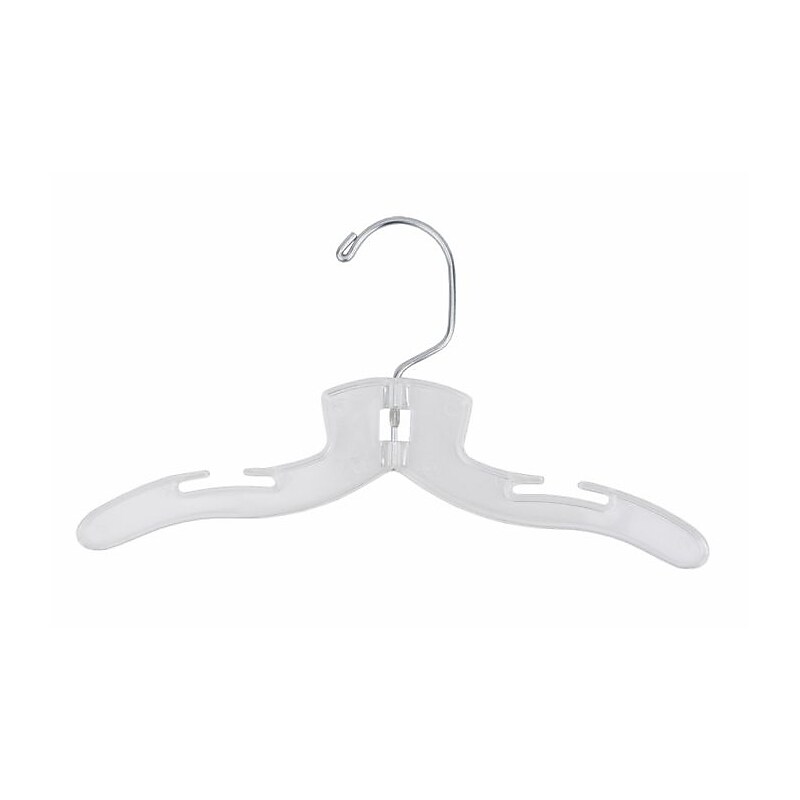 NAHANCO 10" Plastic Super Heavy Weight Infant Dress Hanger, Clear, 100/Pack (410) image 1