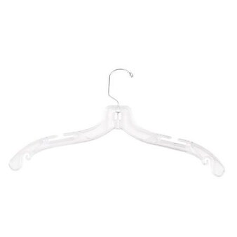 NAHANCO Plastic Jumbo Weight Bridal Hanger, Clear, 100/Pack