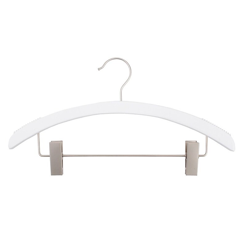 NAHANCO 16" Wood Retro Suit Hanger, Low Gloss White, 100/Pack (40117RC) image 1