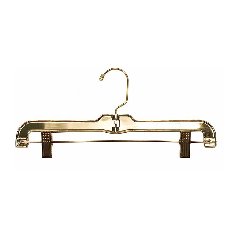 Nahanco 14" Plastic Heavy Weight Skirt/Slack Hanger, Gold Hook, Gold, 100/Carton (3600RC G) image 1