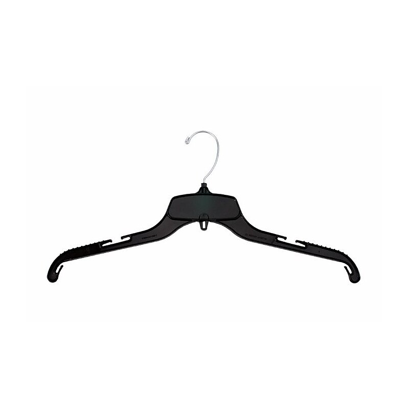 Nahanco 17" Plastic Super Heavy Weight Top Hanger, Black, 100/Pack  (28800) image 1