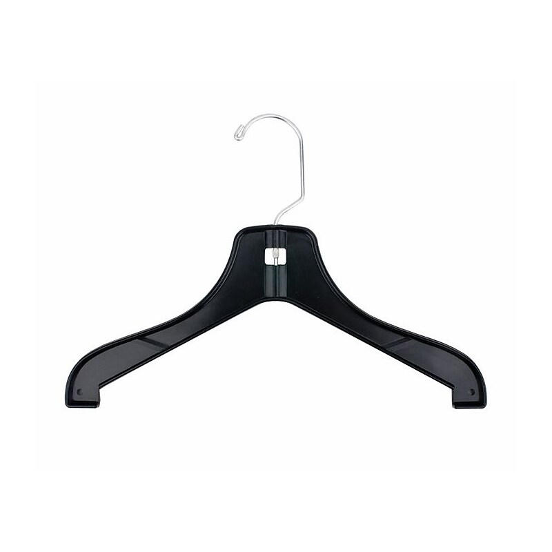 NAHANCO 12" Plastic Hi-Impact Super Heavy Weight Coat Hanger, Black, 100/Pack (2712) image 1