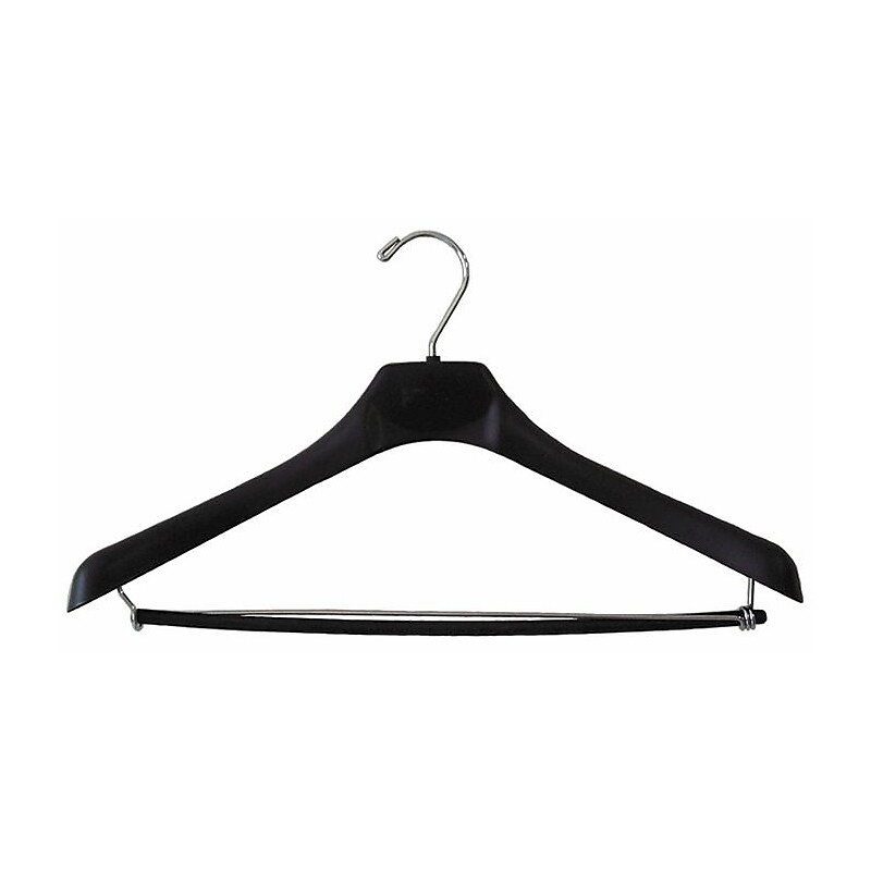 Nahanco 19" Plastic Concave Wide Shouldered Suit Hanger, Black, 50/Pack (2593) image 1