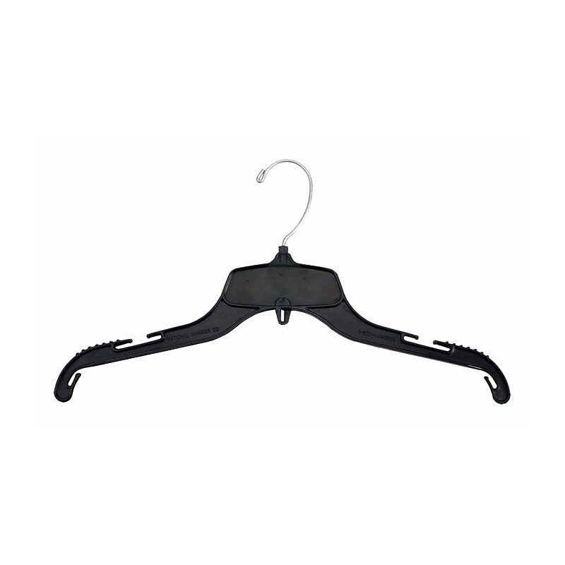 NAHANCO 15" Plastic Top Hanger, Black, 100/Pack (24400) image 1