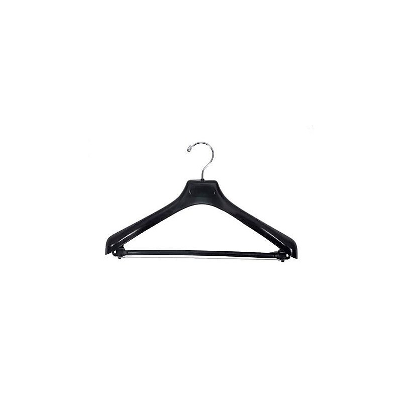 Nahanco 19" Plastic Concave Wide Shouldered Male Suit Hanger, Black, 50/Pack  (2393) image 1