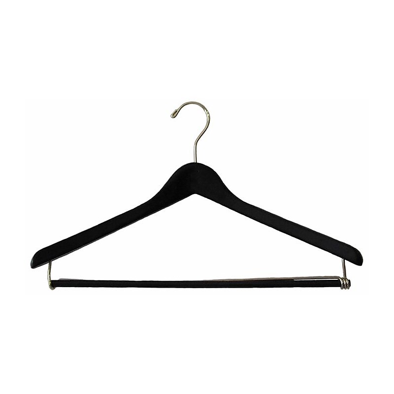 Nahanco Extra Thick Concave Wood Clothes Hangers, Black, 40/Pack (2217CHPB) image 1