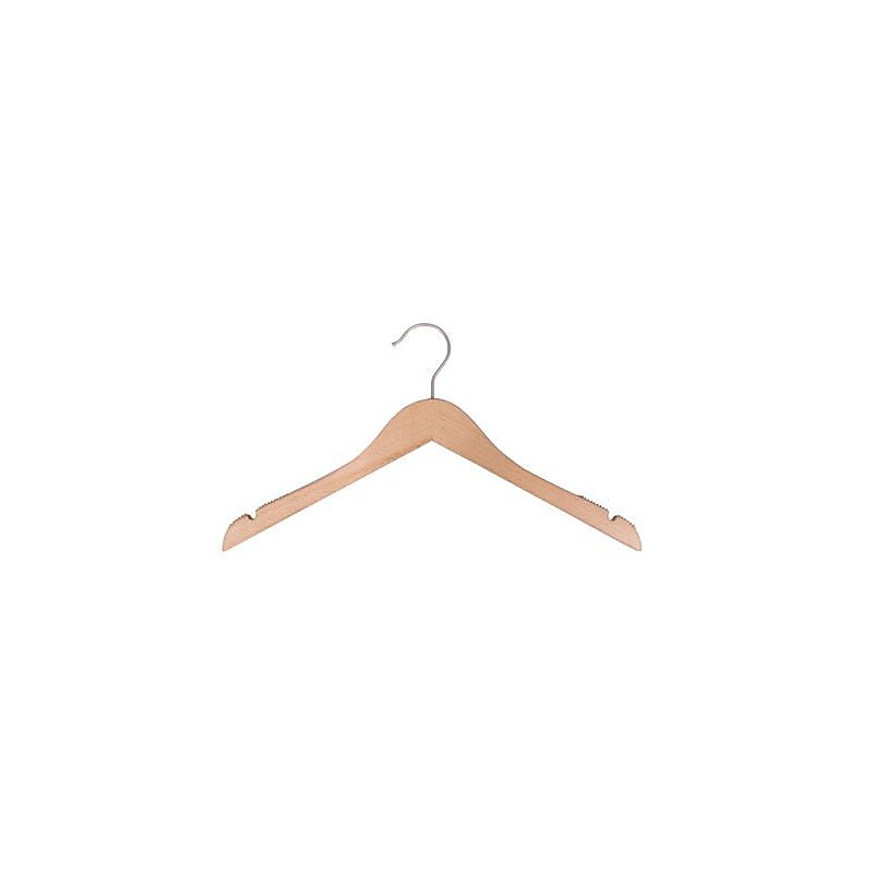 Nahanco 17" Wood Flat Top Hanger, Beech, 100/Pack (20617) image 1