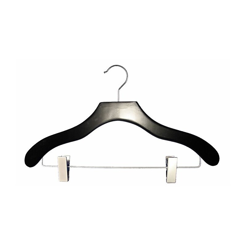 NAHANCO Wood Contemporary Coordinate Hanger, Black, 100/Pack (2007-22B) image 1
