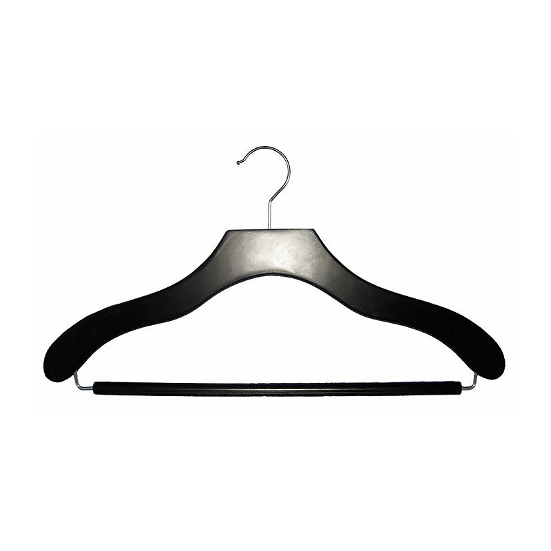 NAHANCO Wood Contemporary Suit Hanger, Black, 100/Pack (2007-21B) image 1