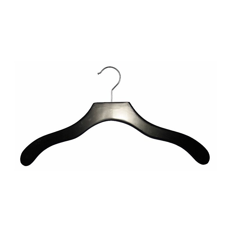 NAHANCO Wood Contemporary Top Hanger, Black, 100/Pack image 1