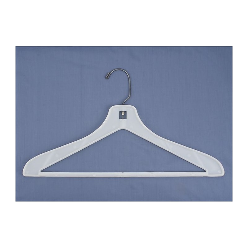 NAHANCO Flat One-Piece Plastic Suit Hanger, White, 100/Pack image 1