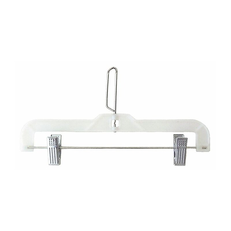 Nahanco Attachable Plastic Clothes Hangers, White, 100/Pack (1612RC) image 1