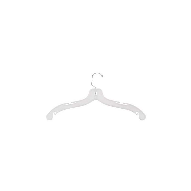 Nahanco 17" Plastic Hi-Impact Dress Hanger, White, 100/Box (1500) image 1