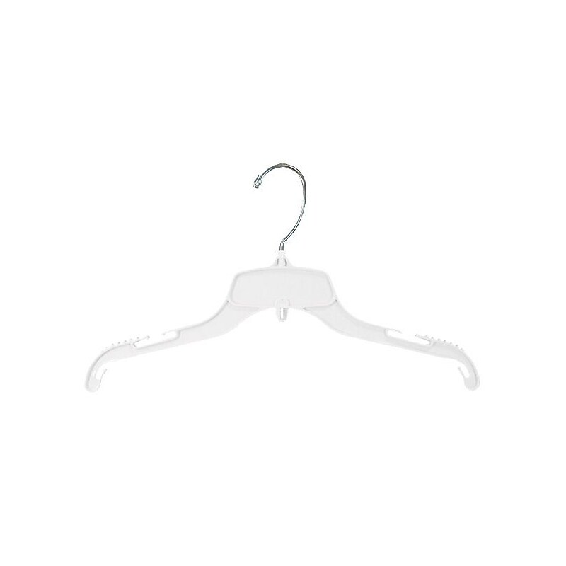 Nahanco Plastic Clothes Hangers, White, 100/Pack (14400) image 1
