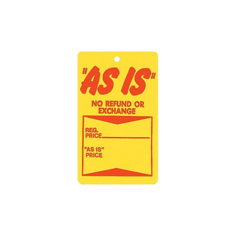 Nahanco 2 7/8" Strung As Is Tag, Red/Yellow, 1000/Carton (380S) image 1