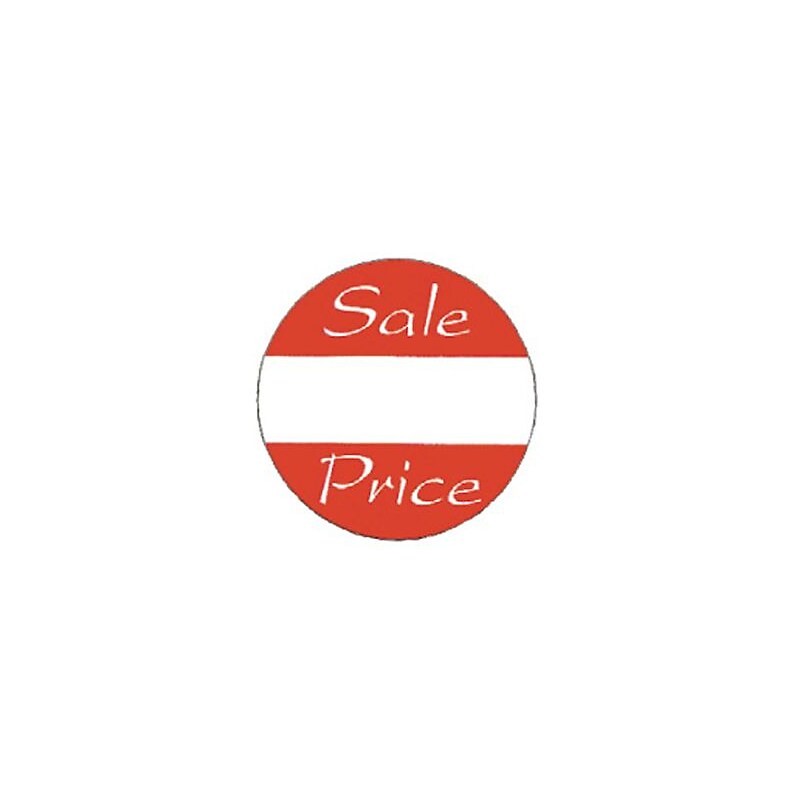 Sale Price Pressure Sensitive Label, Red on White, 1" image 1
