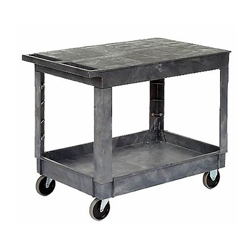 Nahanco 2Shelf Plastic/Poly Mobile Utility Cart with Lockable Wheels