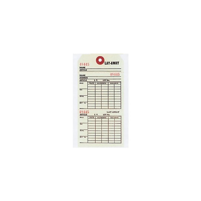 Nahanco 6.25" Layaway Tag, Manila, 500/Pack (TL) image 1