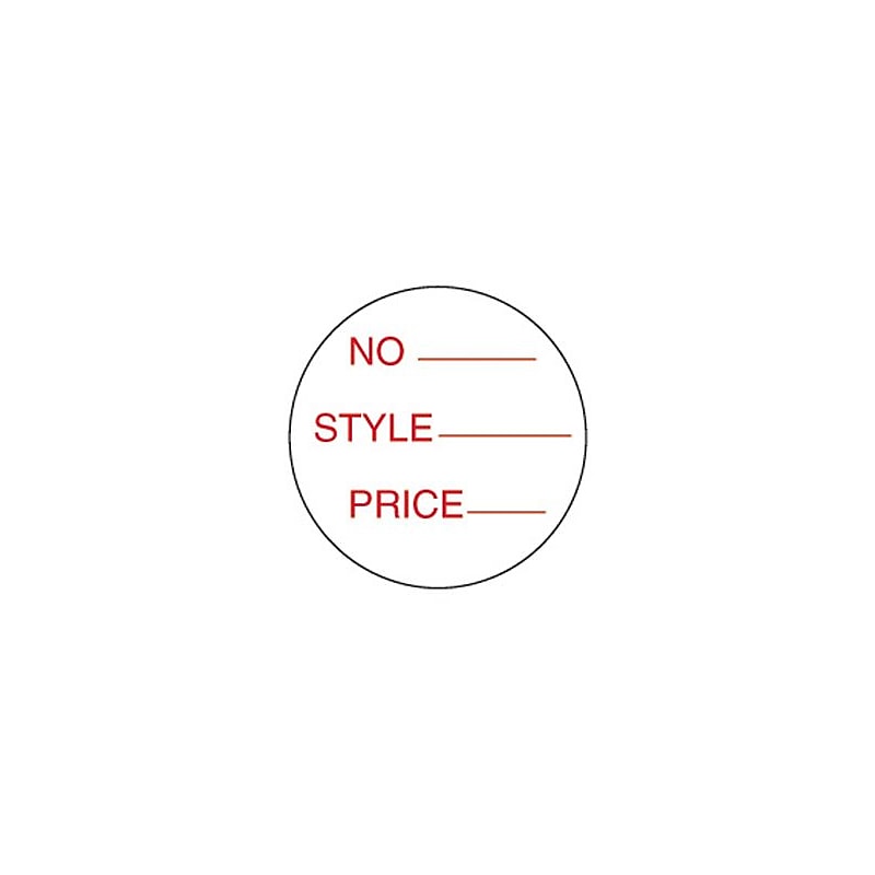 Nahanco Style & Price Pressure Sensitive Label, Red/White (970) image 1